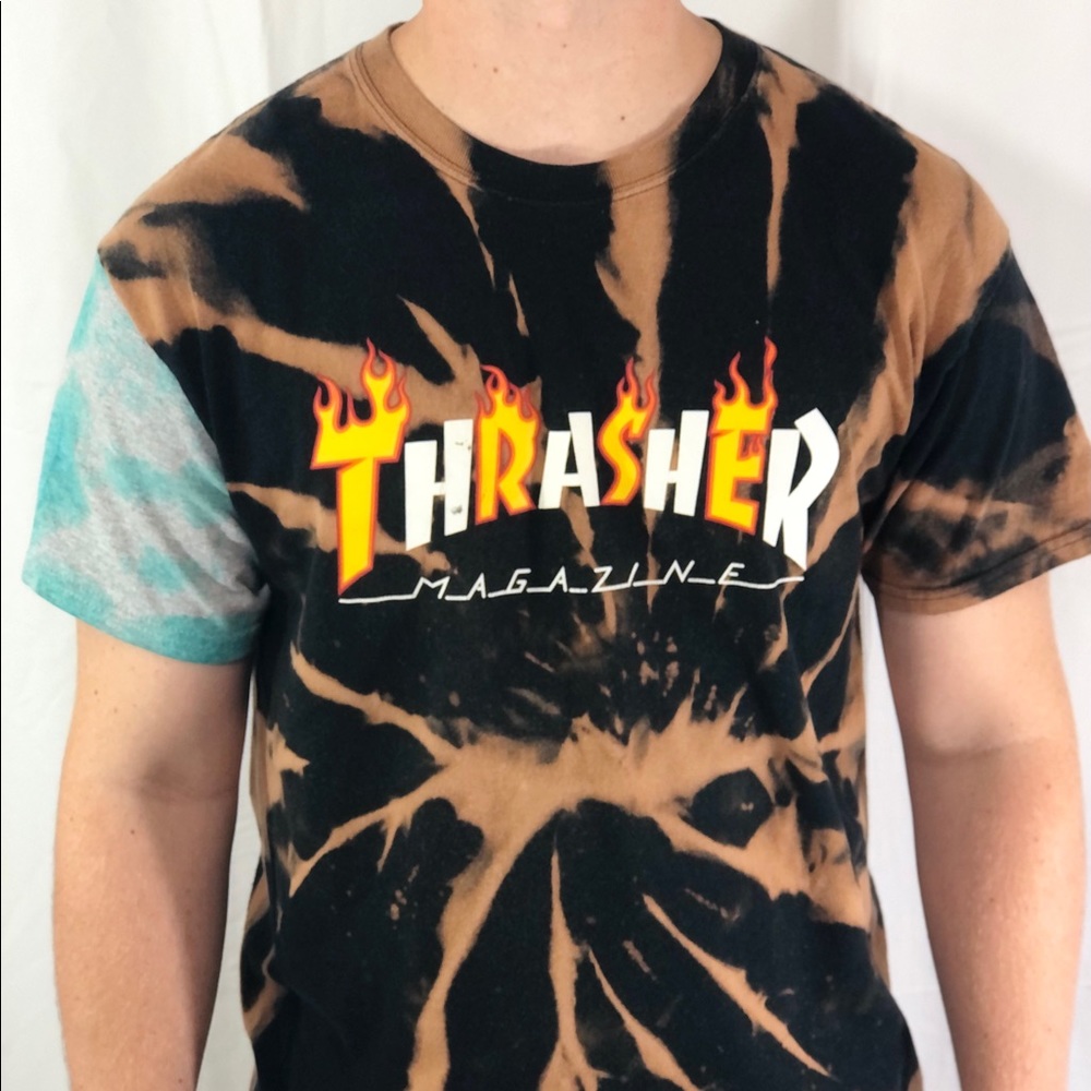 Thrahser Mix Match Stain Dyed Tee Black n Grey